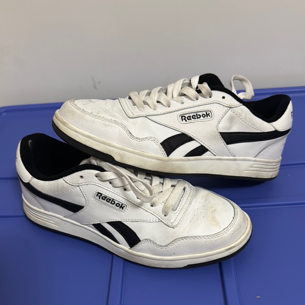 Reebok White and Black Classic Sneakers